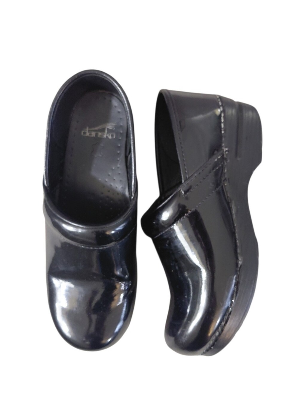 Dansko Women's Black Patent Leather Slip-On Clogs Size 9 Comfirt Shoes